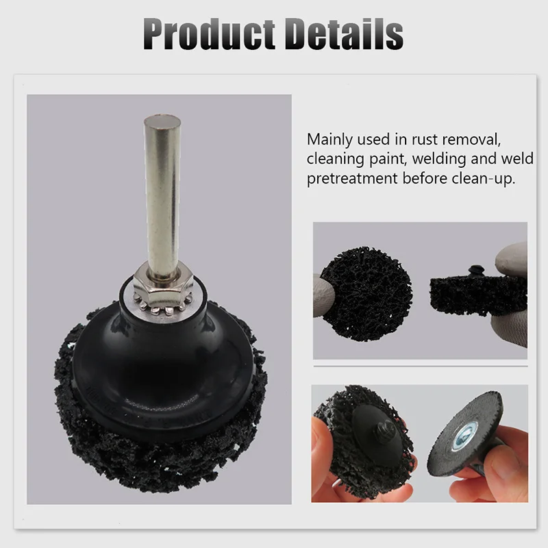 Roda de polimento com suporte de 1 peça, disco de moagem para limpar e remover tinta, 2 "Strip Discs, 10 pcs, 21pcs