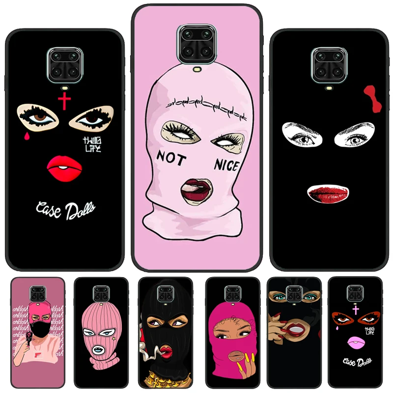 Masked Goon Thug Life Teared Girl Case For Xiaomi Redmi Note 12 Pro 8 9 10 11 Pro Note 12S 11S 10S 9S 9C 10A 10C 12C Cover