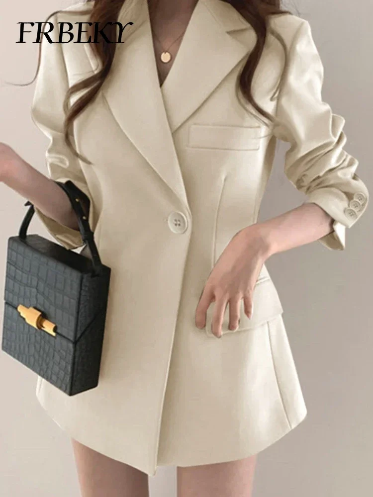 Outerwears Women's Blazer Autumn New Women's Blazer Retro Solid Color Fashion Loose Tops Korean Reviews Clothes Jacket Women