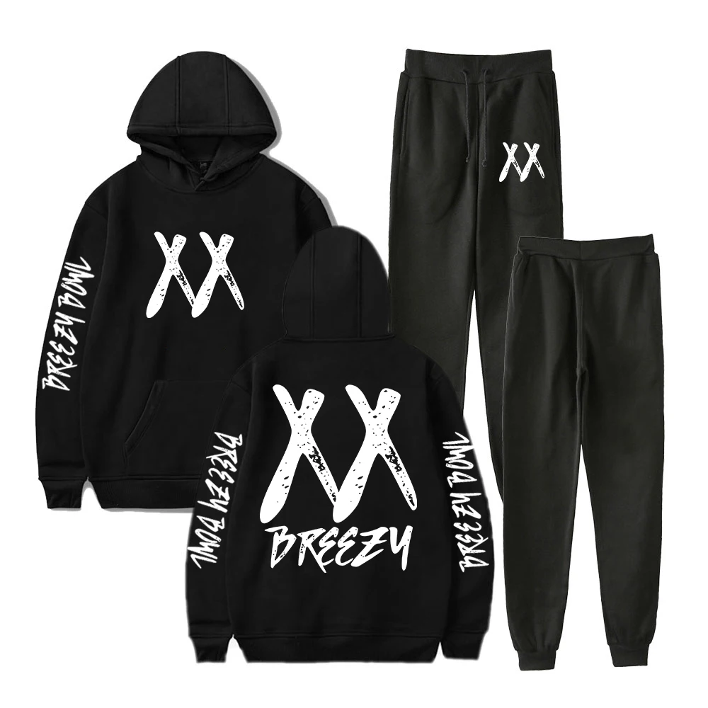

Chris Brown Breezy Bowl XX 2025 Tour Hoodies Jogger Pants Two Piece Set Sweatshirts+Sweatpants Women Men Outfit Sets