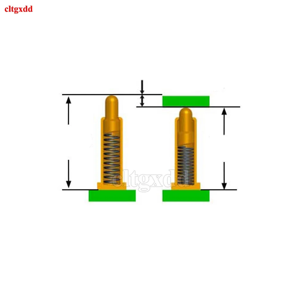 10piece Pogo pin connector pogopin battery spring load contact SMD pin PCB 2 3 4 5 6 7 8 9 10 12 14 15 16mm test spring probe