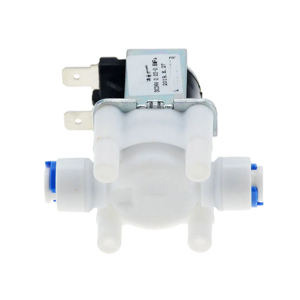 AC220V DC12V/24V plastic solenoid valve 1/4\'\' quick contact normally closed water inlet drain valve