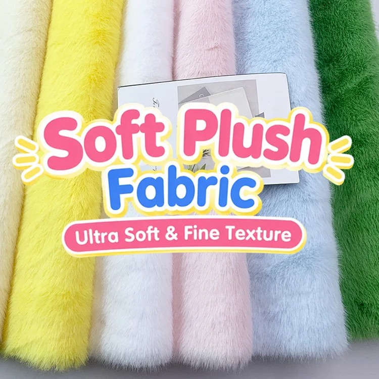 Faux Fur Fabric, Soft Short Pile Plush Cloth, 100% Polyester  Material For DIY Toy Costume Scarf Sewing Craft