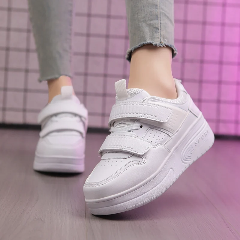 Удобные зимние каблуки для девочек 2025 года. Новинка: Невидимые автоматически выдвижные износостойкие прогулочные туфли.