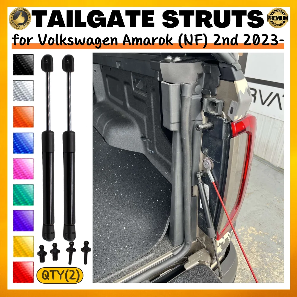 

Qty(2) Pickup Tailgate Assists для Volkswagen Amarok (NF) 2-го поколения 2023-настоящее время Подъемные опоры Газовые пружины Амортизаторы Амортизаторы