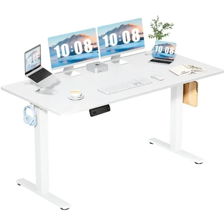 63 Inch Electric Standing Desk for Home Office, Steel Frame, Black, Memory Presets Smooth Height Adjustment
