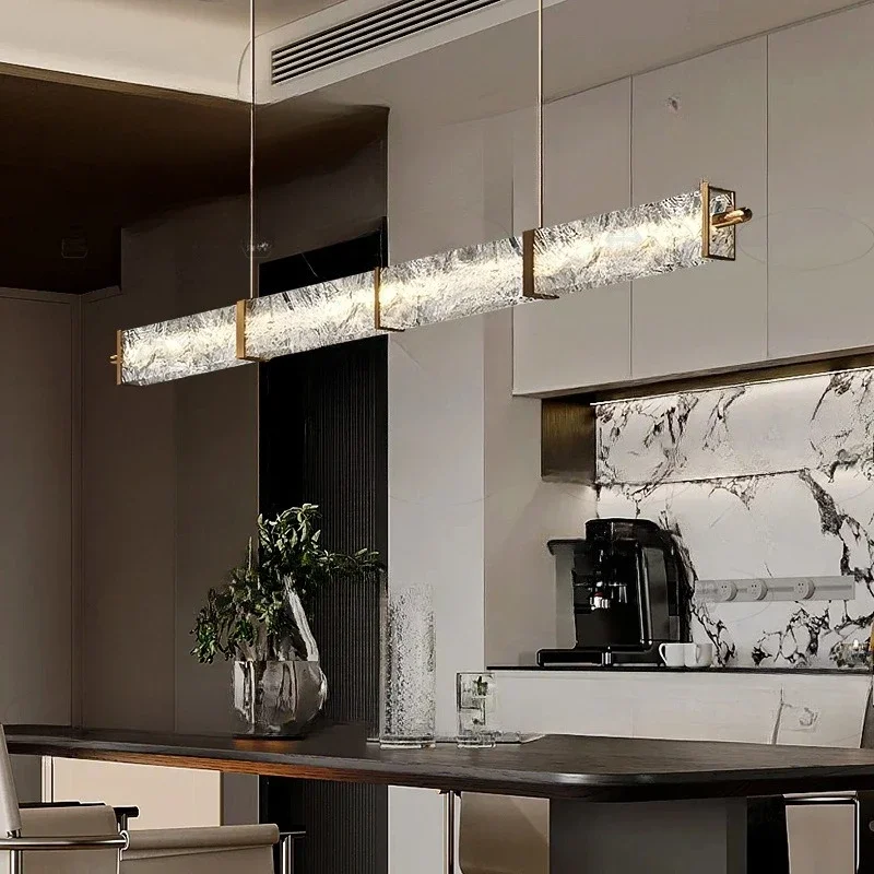 

.Modern Simple Long One-word Restaurant Chandelier Designer New Bar Table Study Decorative Lamp Creative Personality.