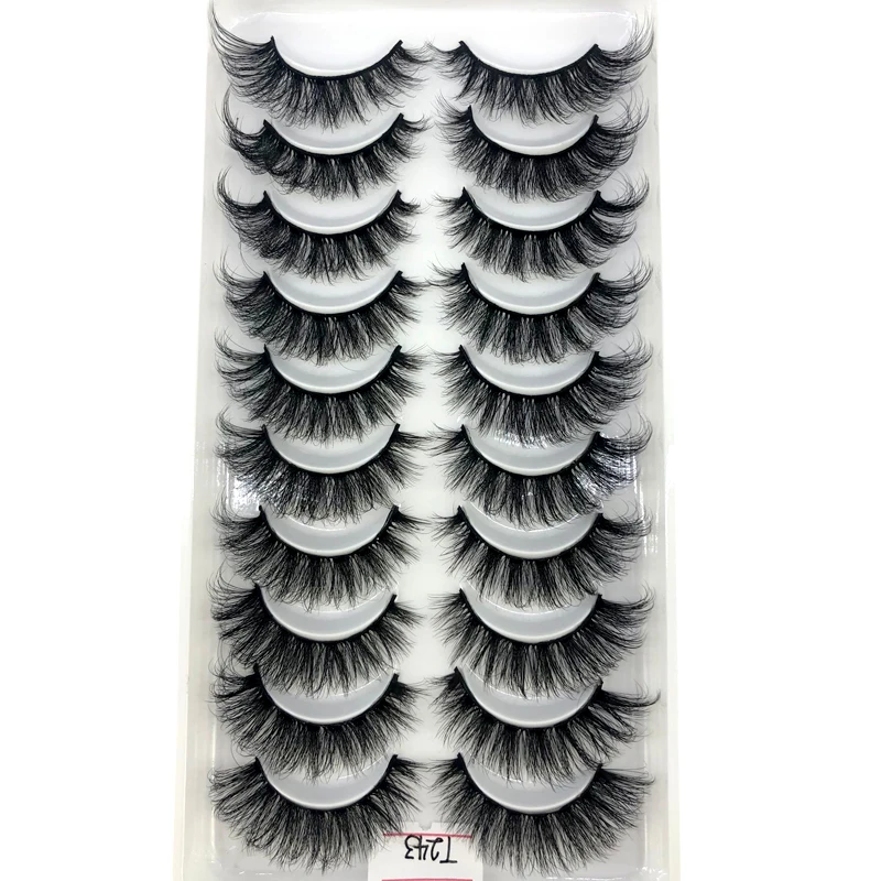 AMSDCN Künstliche Kurze Nerz-Wimpern, Natürlich Dramatische Falsche Wimpern, 10 Paar 3D-Wimpern für Make-up – Detail 13