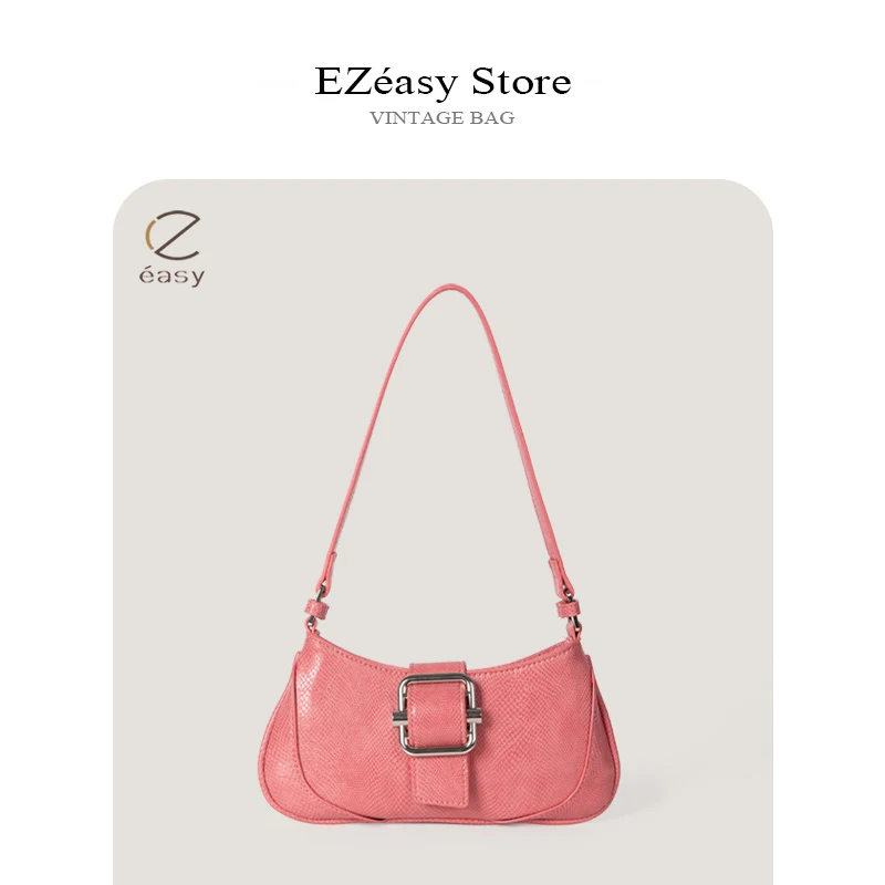 

EZeasy Light Luxury Niche Designer Shoulder Armpit Bag Canvas Stitching Underarm Handbag Contrast Color Leather Bags for Women