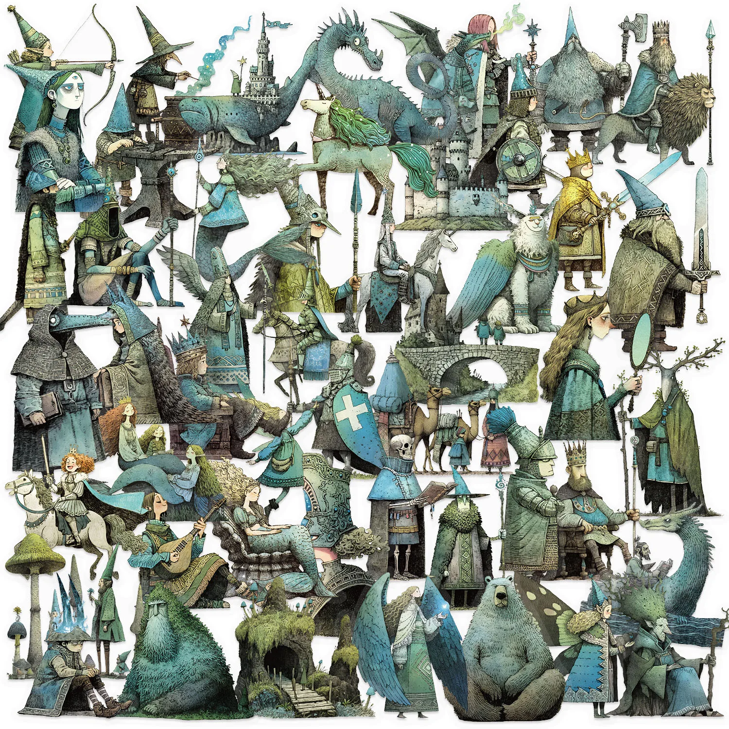 50 قطعة من ملصقات الحيوانات الأليفة من Fairy Tale Magic World لتزيين الفارس DIY لوازم مكتبية للأطفال #1