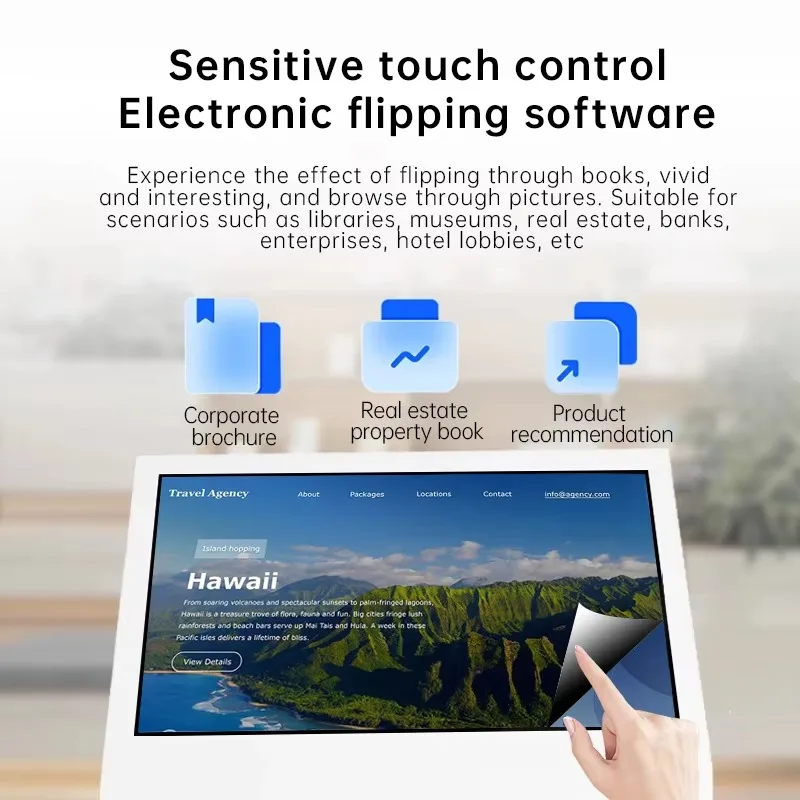 

Interactive Touch Screen Queue Terminal Kiosk Self-Service Ordering with Digital Poster SDK Function