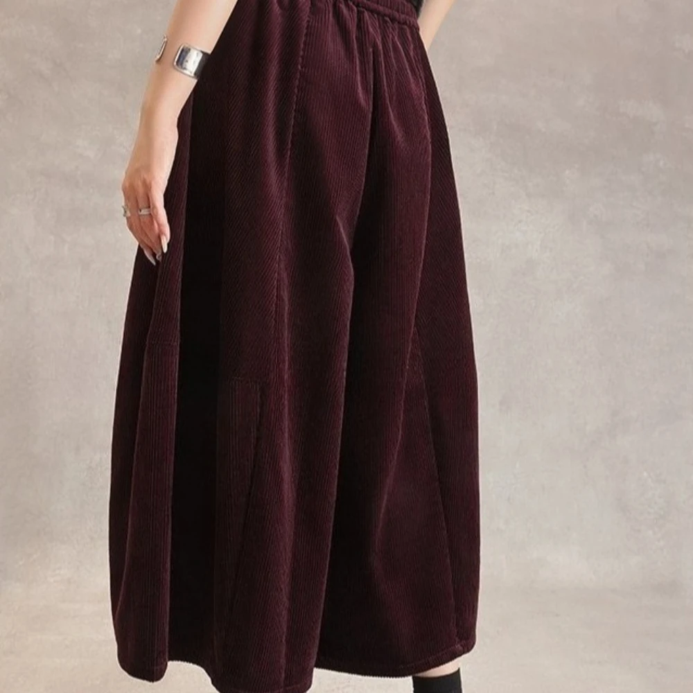 TWOTWINSTYLE 솔리드 스플라이스 드로스트링 시크 바지 여성용 하이웨이스트 루즈 스트리트웨어 기본 여성 바지 가을 신상 패션