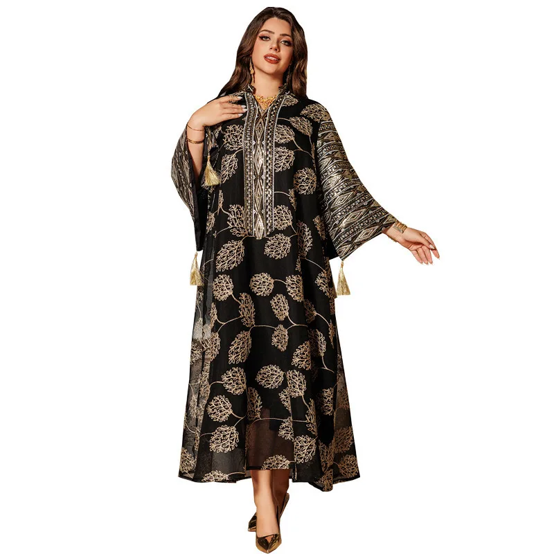 Muslim Embroidered sequined AB423 Robe Large Women's Dress New Style