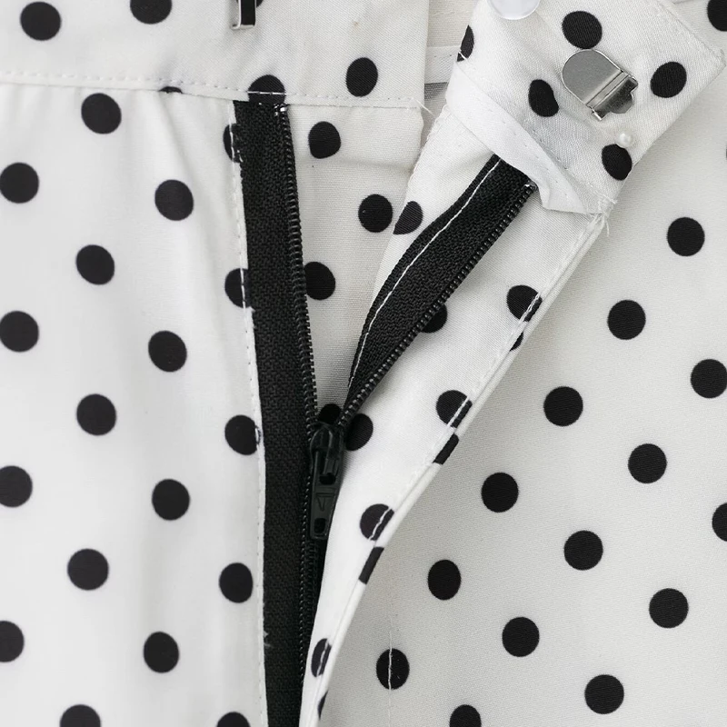 Willshela Women Fashion Dot Printed Front Zipper Mini Shorts Vintage High Waist Female Chic Lady Shorts