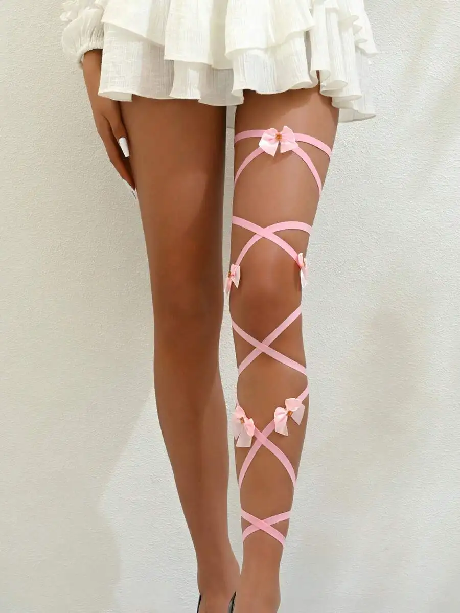 

Anime Women's Versatile, Sexy, Sweet, And Girlish Bowknot Thigh Garter, Equine Leather Gear Valentines