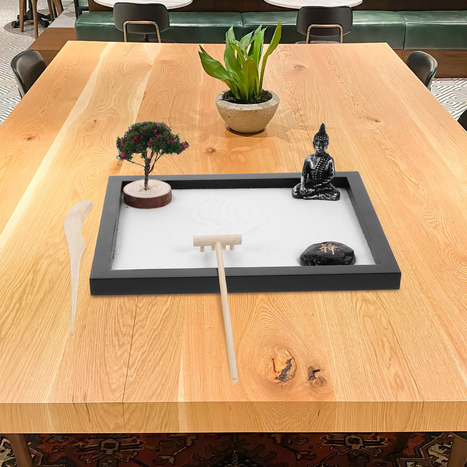 

Buddha Statue Sand Table Ornaments Meditation Accessories Zen Garden for Desk Spiritual Decor Chinese Style