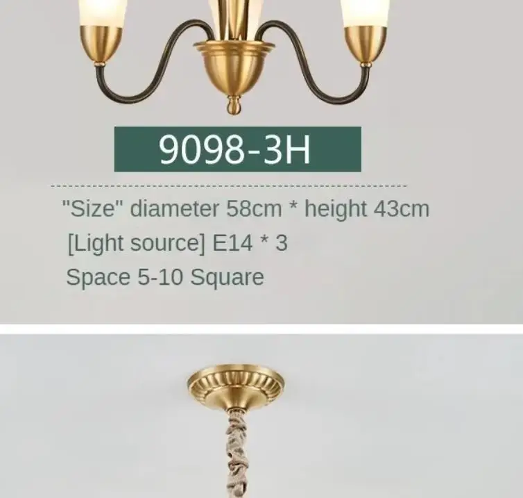 

American Light Luxury Living Room Dining Room Master Bedroom Modern Personality Golden Wheat Pastoral Chandelier