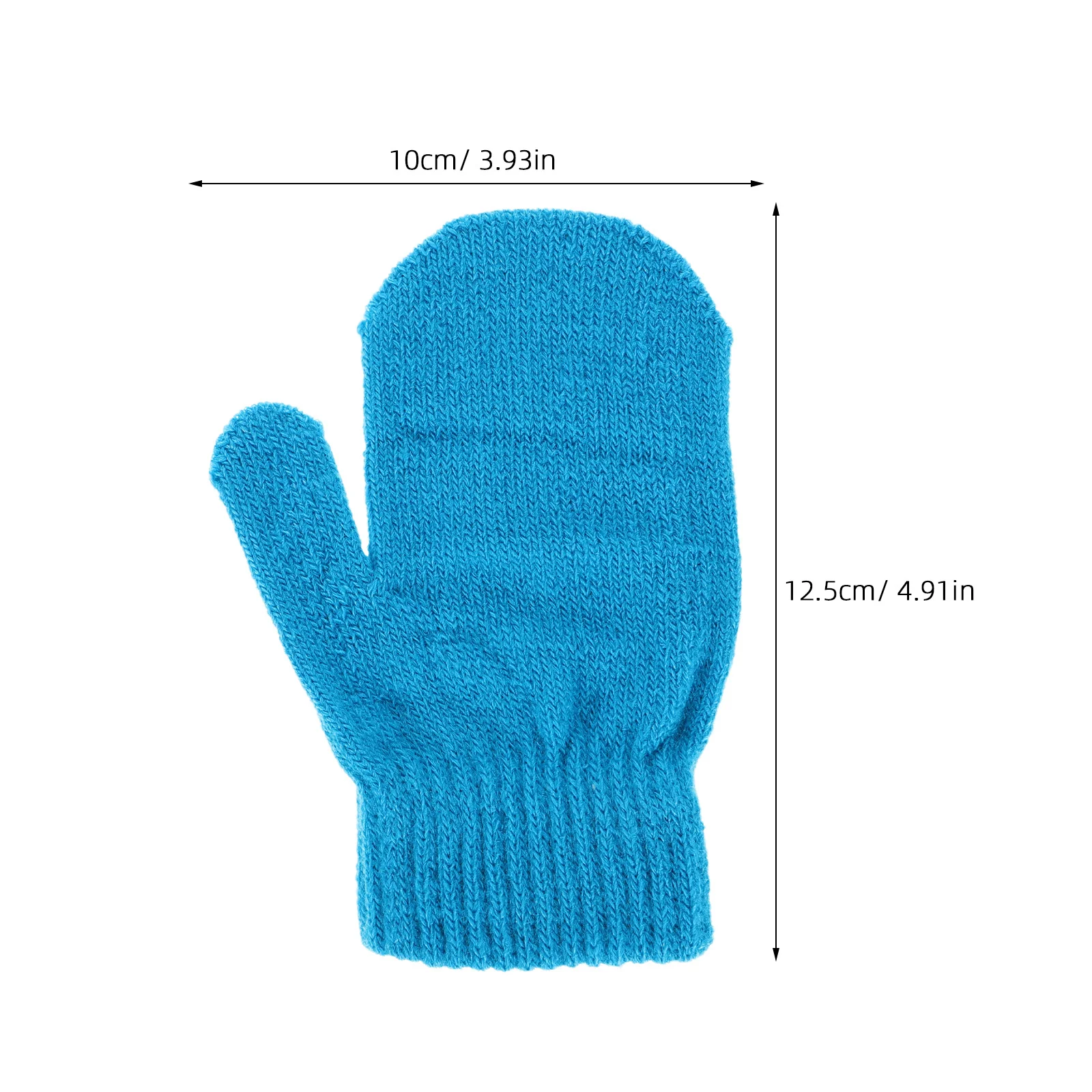 قفازات شتوية للأطفال الصغار، قفازات محبوكة سميكة للغاية ودافئة للأولاد والبنات، قفازات ناعمة للأطفال مريحة للحماية من الطقس البارد باللون الأزرق