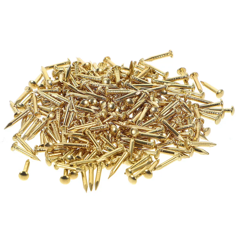 

100Pcs Copper Fixing Nails Reliable Strength Non-Bend Round Head Nails for Household Repairs Decorative Mounting Projects