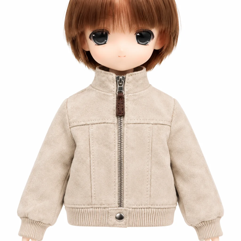 Handmade Classic Zipper Shirt Outfit for 1/6 BJD Doll Clothes Plush Fashion Cotton Jacket Compatible with Ob22/Ob24/Azone Dolls