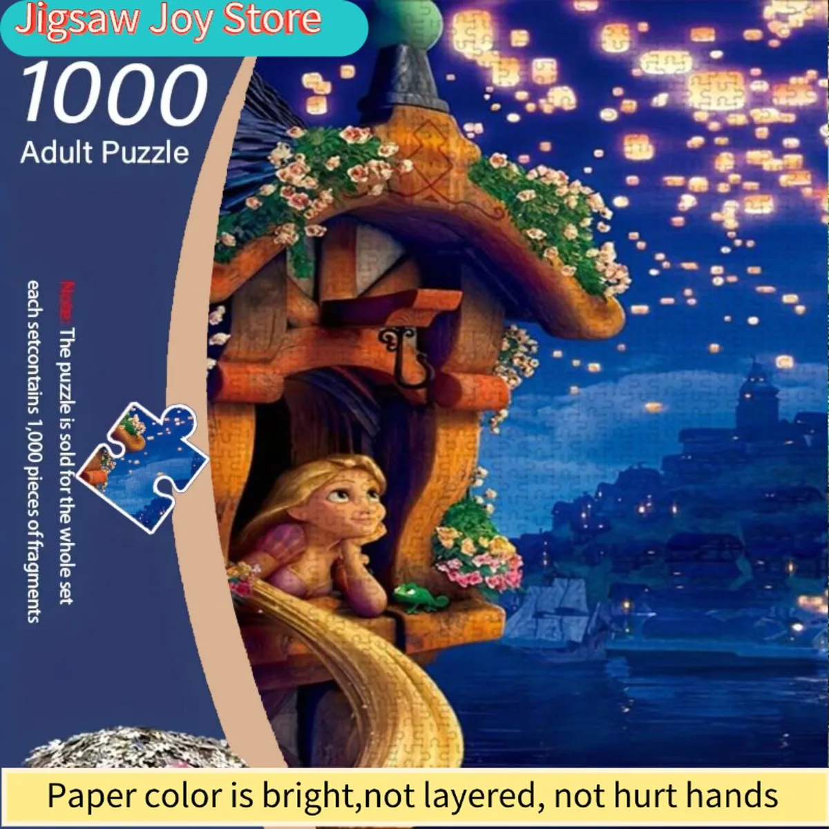 

1000pcs Adult Rapunzel Tower Window Lantern Night Scene Puzzle - Challenging Picture Book Icon & Suitable for Adults, Portable