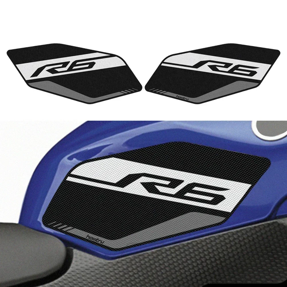 

Motorcycle Tank Pad Protector Sticker Decal Gas Knee Grip Side Traction Pad For R6 2008-2016