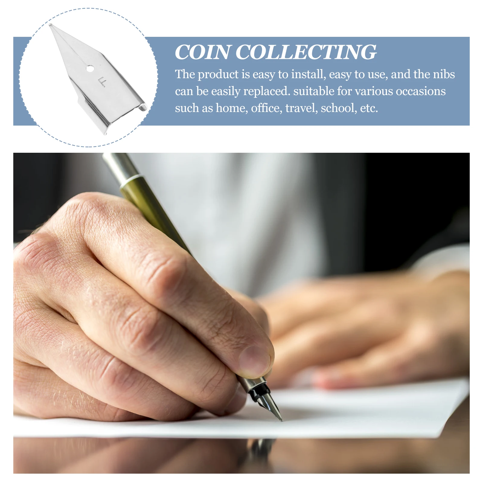 

20Pcs Fountain Pen Replacement Nibs Steel Calligraphy Nibs Set Fine Tip for Writing Painting Signing Fountain Pen Tips