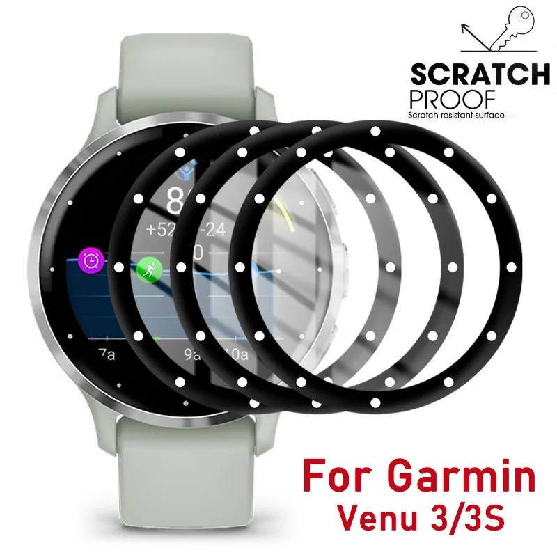 Venu3 3S Screen Protector for Garmin Venu 3 Curved Edge Film Anti-scratch protective Film Not Glass for Garmin Watch Accessories