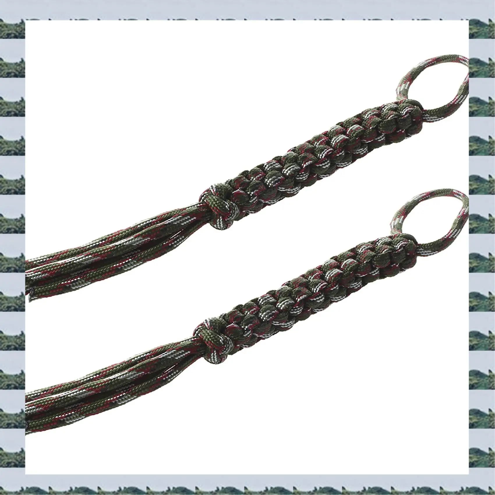 

ABQR 2X Woodland цифровой камуфляжный ремешок из паракорда с квадратным плетением для ножа