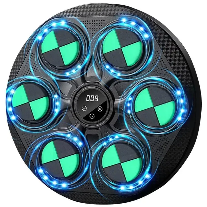 Smart LED Music Boxing Machine Wall Mounted Trainer 8 Modes Adult Kids Video Game PP Material