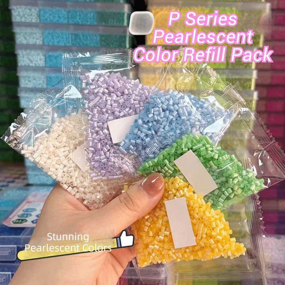 New 23 Colors Pearlescent Perler Bead Heat Press Handmade Perler Bead Toy 2.6mm Handmade DIY Perler Beads
