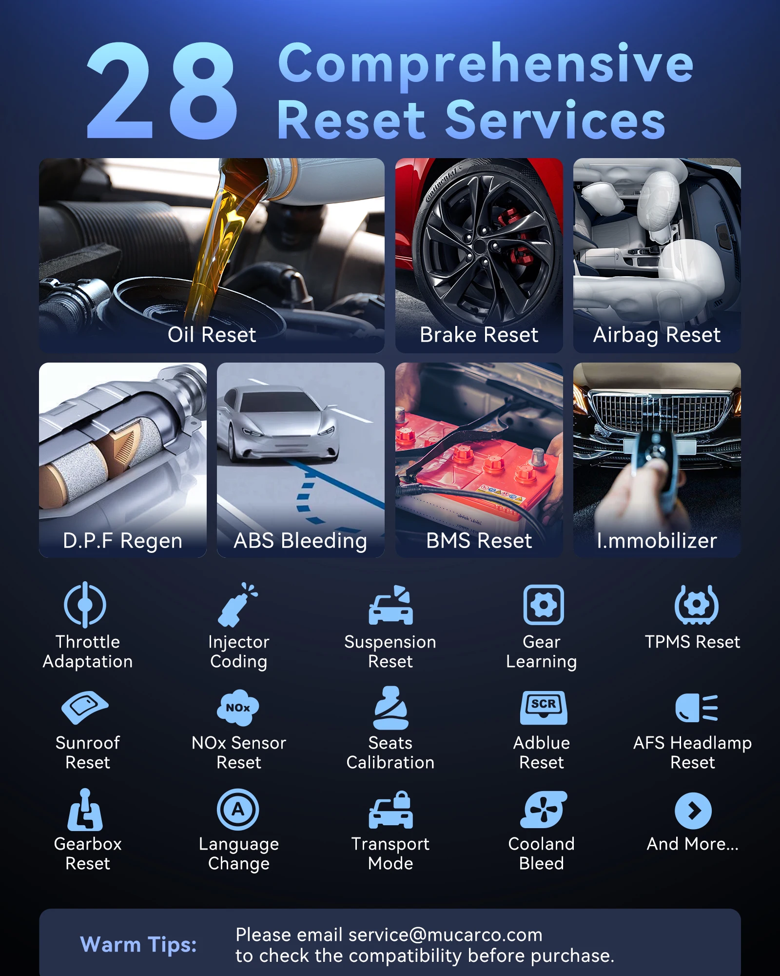 MUCAR CS90 OBD2 Diagnostic Tool Car Check Engine Tool Automotive OBD2 Scanner 28 Reset Service Lifetime Free Update