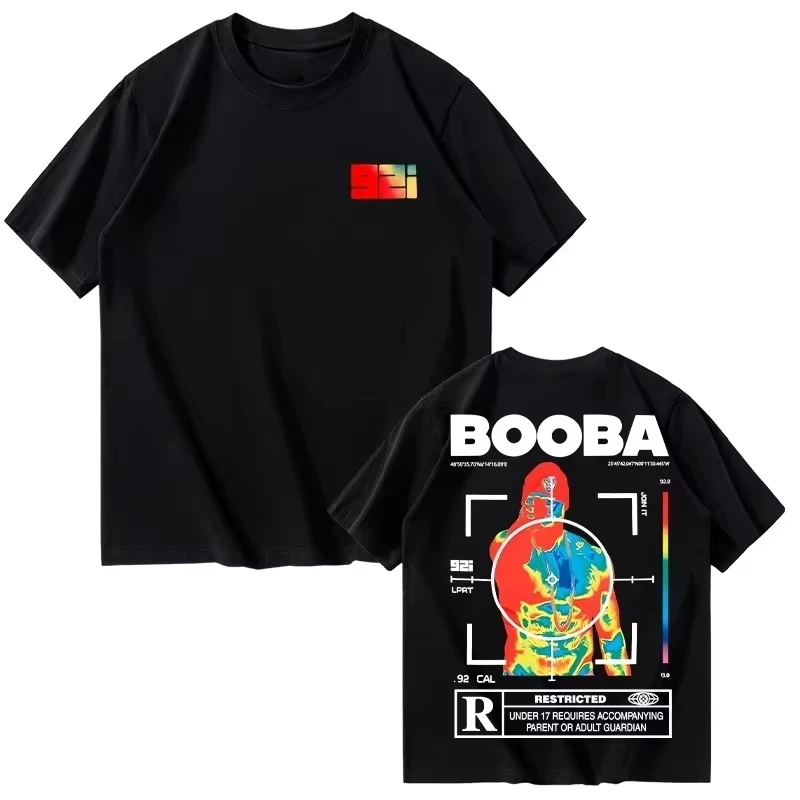 

Vintage Men T-shirt Hip-hop T Shirt Fashion BOOBA Printed Short Sleeve Tops Harajuku Streetwear Tee Women Clothing