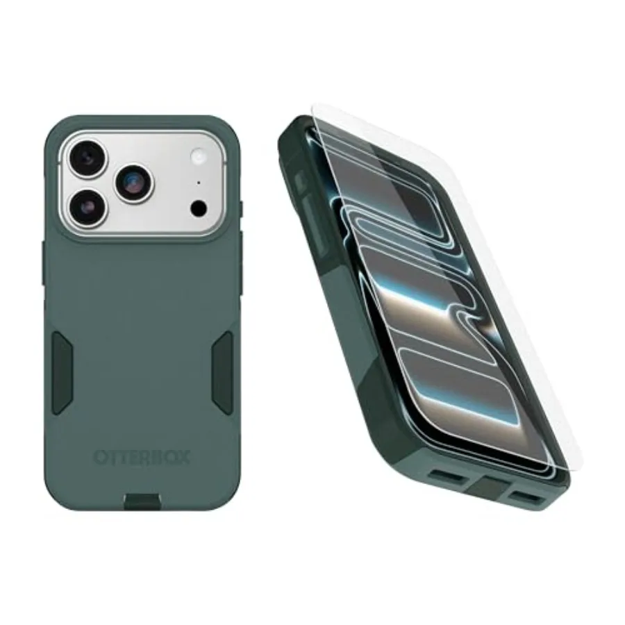 

Комплект для iPhone 17 Pro: чехол MagSafe серии Commuter и защитное стекло со встроенными магнитами - тонкий защитный дизайн с Port Pro