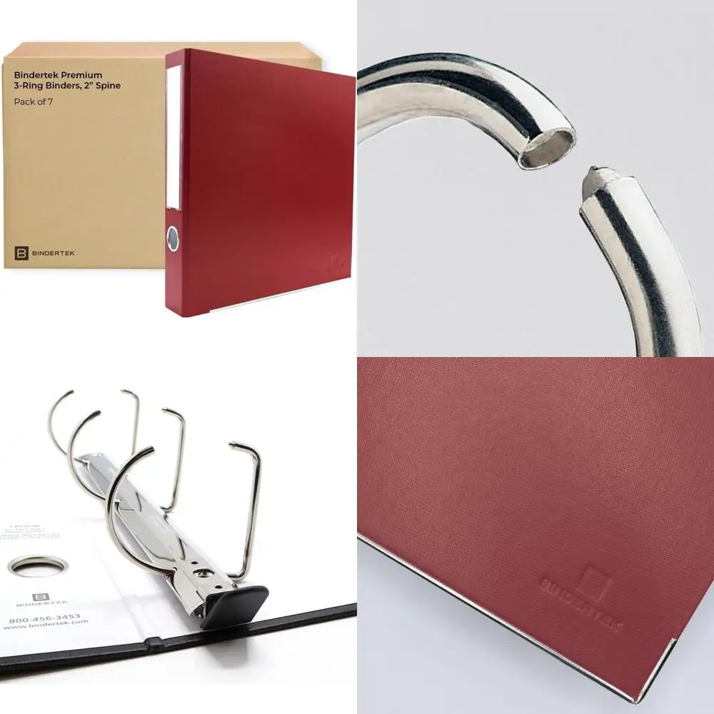 

Папки премиум-класса с 3 кольцами, набор из 7 шт., кирпично-красный цвет, 2-дюймовый позвоночник, вмещает 325 листов, D-образные кольца 1,25 дюйма, покрытия с текстурой льна, высокая кепка