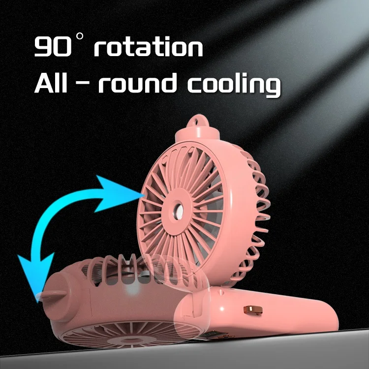Nuovo mini appeso al collo piccolo ventilatore nebulizzatore spray ventola di raffreddamento umidificazione pieghevole display digitale portatile ventilatore con supporto per telefono