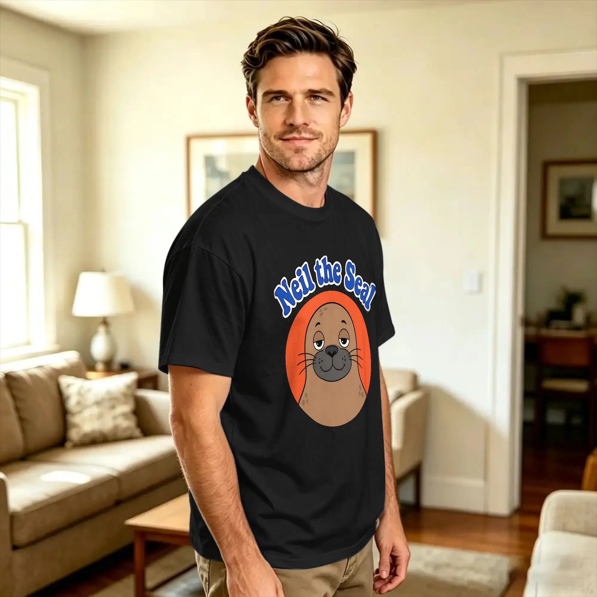 Neil the Seal T Shirt Beach  Hippie T Shirts Pure Cotton Crewneck Plus Size 5XL Tees Short-Sleeved Funny Tshirt