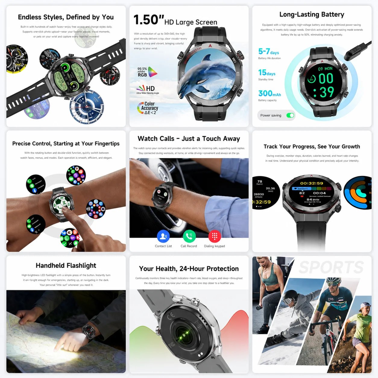 Men Tactical Military Smart Watch 2026 Rugged Outdoor GPS Bluetooth Call LED Flashlight Sport Fitness Tracker for Android iOS