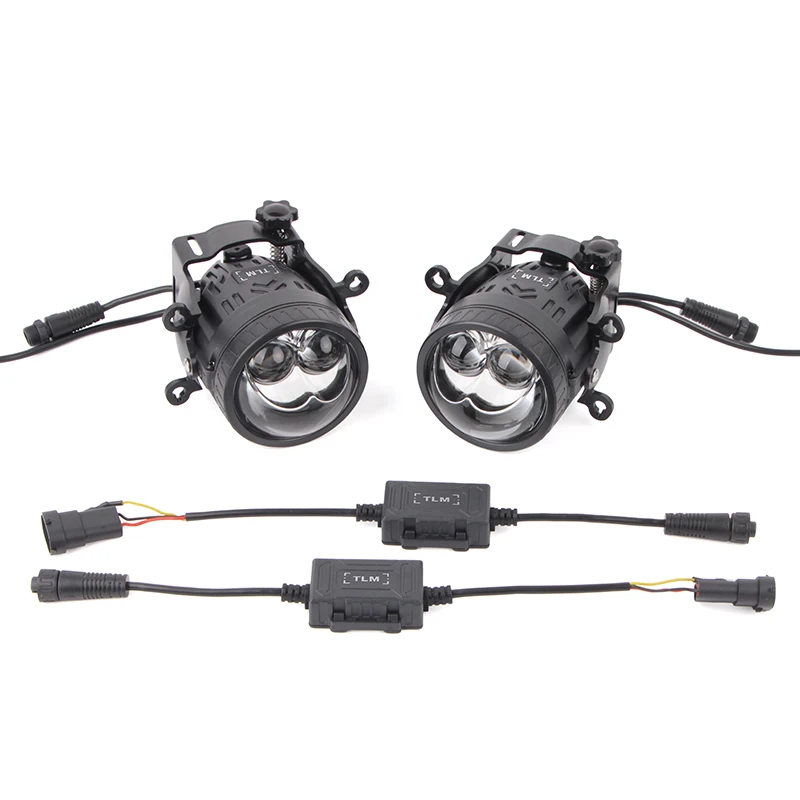 

Car Fog Lamp 12V 3Inch bi led projector With Fan 110W Bi Led lens High/ low beam For Toyota Nissan Bi laser fog lights