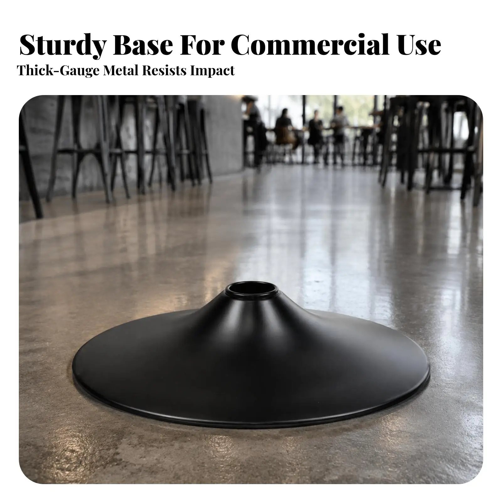 Metal Bar Counter Base for Stool Repair Projects Curved Domed Structure 450mm Footprint Ebony Color Smooth Surface Balanced