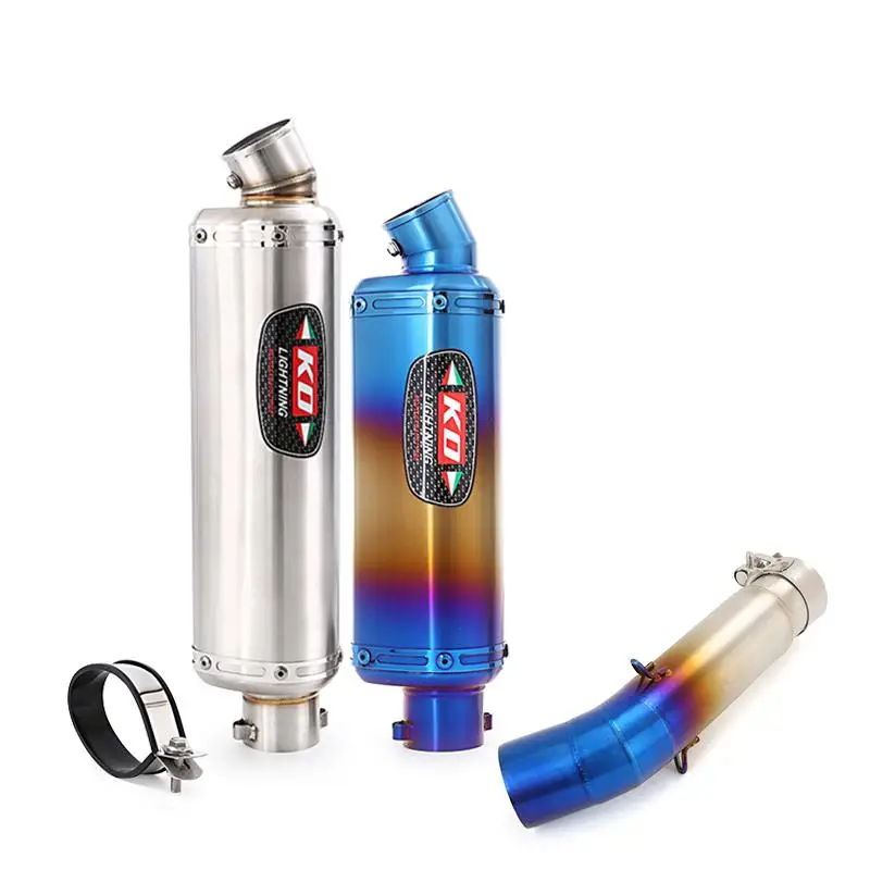 

Motorcycle Exhaust System Blue Mid Link Pipe 51mm Stainless Steel Muffler DB Killer For Suzuki GSX-S750 Suzuki GSR 750 BK750