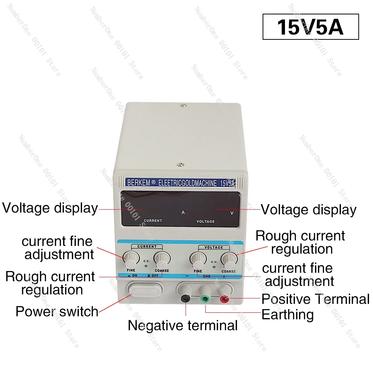 15V 5A Jewelers Plater Electroplating Machine Silver Gold Plating Kit Jewelry Processing Tools Voltage Adjustable 1505