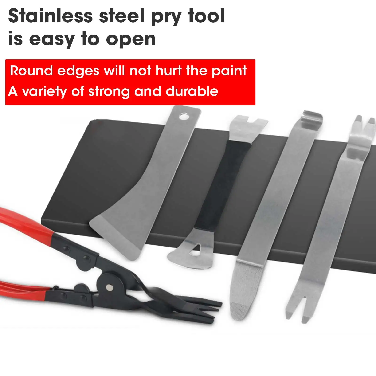

Stainless Steel Car Pry Tool Set For Interior Trim Removal Door Panels Mirrors Tires And Audio Modifications Durable And Safe