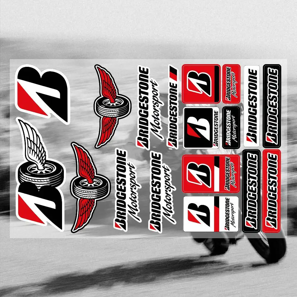 Pegatina Japonesa para Motocicleta Bridgestone, Apta para Carrocería de Motocicleta, Pegatina Reflectante para Coche, Calcomanía para Casco