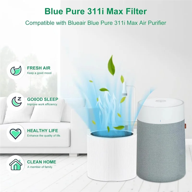 X09A لمرشحات الكربون المركبة BLUEAIR Blue Pure 311 3410 HEPA 2-Pack-قطع غيار عالية الكفاءة لأجهزة تنقية الهواء