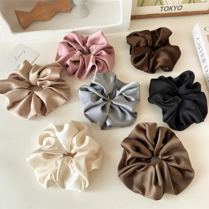 

3/7Pcs Women Silk Satin Hair Scrunchies Elastics Rubber Band Ponytail Hold Ties Head Ropes Women Hair Accessories