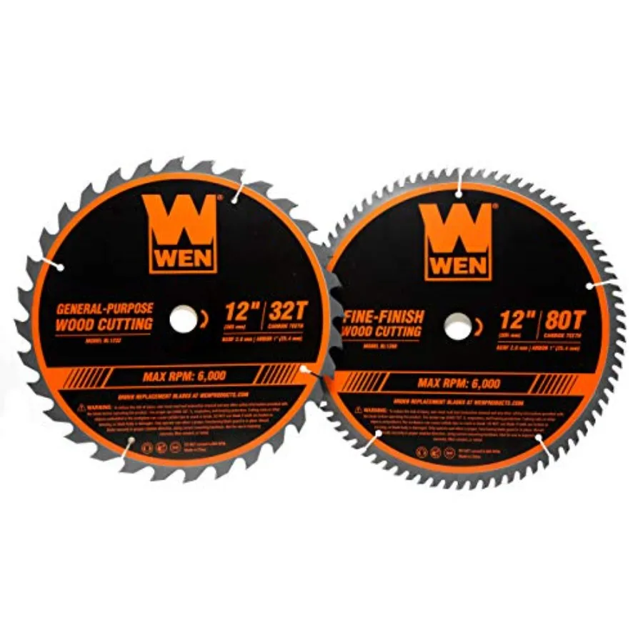

BL1232-2 12-Inch 32-Tooth and 80-Tooth Carbide-Tipped Professional Woodworking Saw Blade Set Two Pack