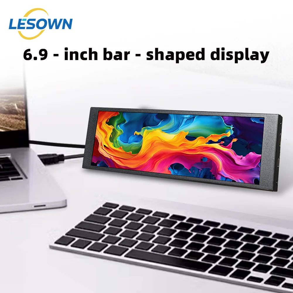 LESOWN 6.9 7.9 Inch Stretch Format Monitor  480x1280 IPS LCD Mini Strip Display for PC Laptop AIDA64 Status & Monitoring Tools