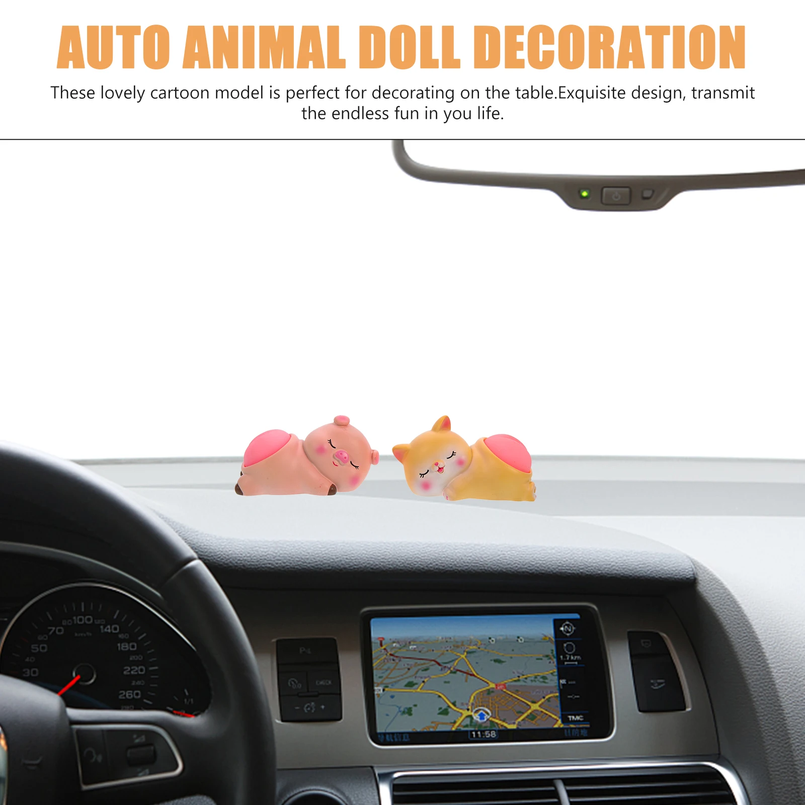 

2pcs Baking Ornament Decoration Cartoon Ornament For Desktop Home Desktop Animal Decor Office Mall Decor Car Animal