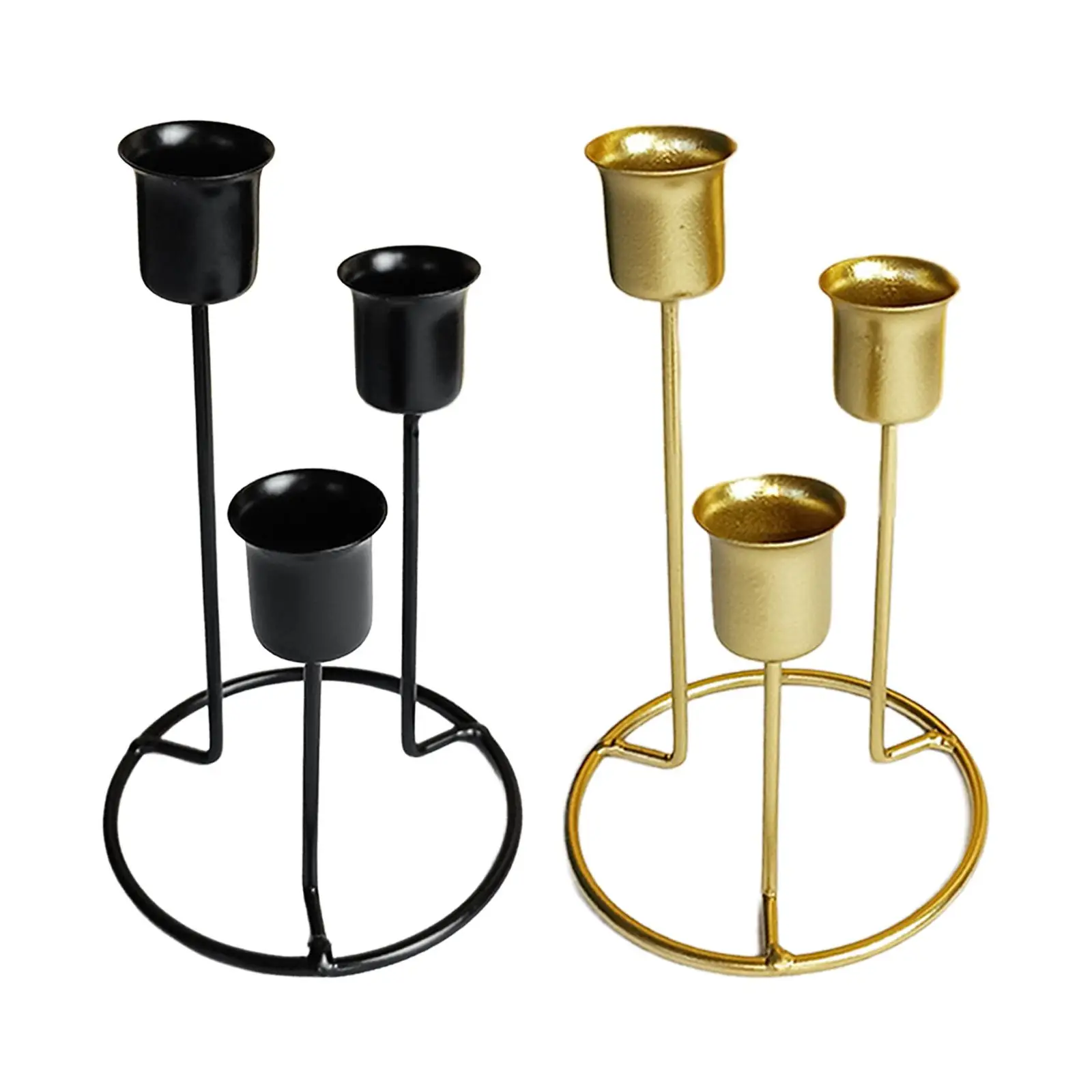 Taper Candle Holders 3-Candles Metal Modern Set of 3 Candelabra for Wedding Christmas Fireplace Dinner Table Centerpieces